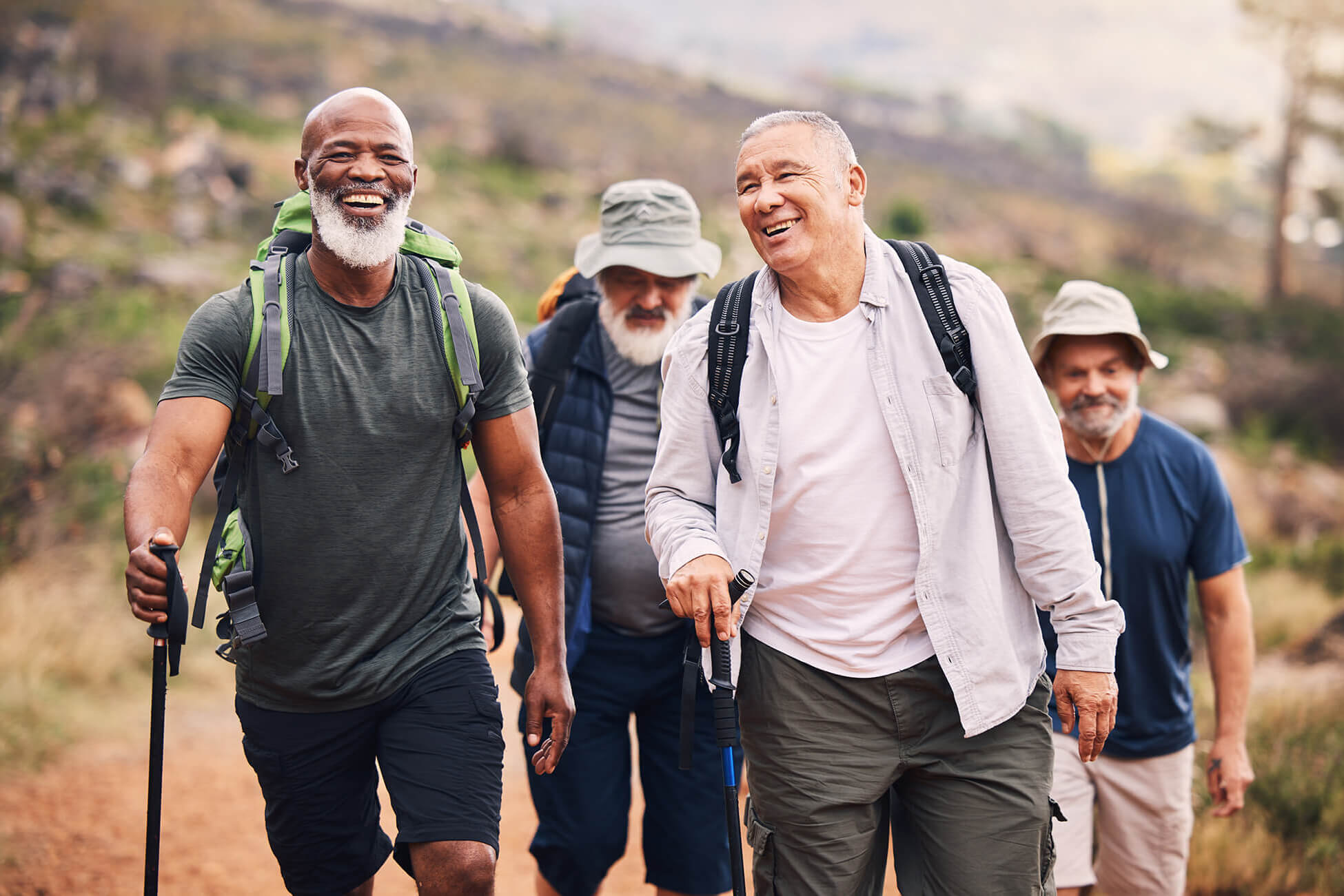 Retirees hiking